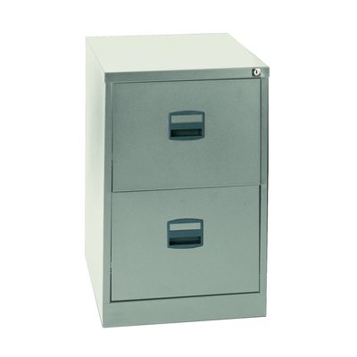 Classeur métallique monobloc professionnels - 2 tiroirs - H71 x L41 x P62 cm - beige