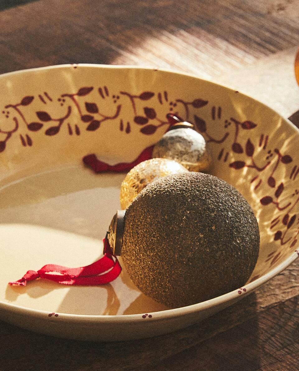TIGELA DE NATAL DE CERÂMICA PINTADA