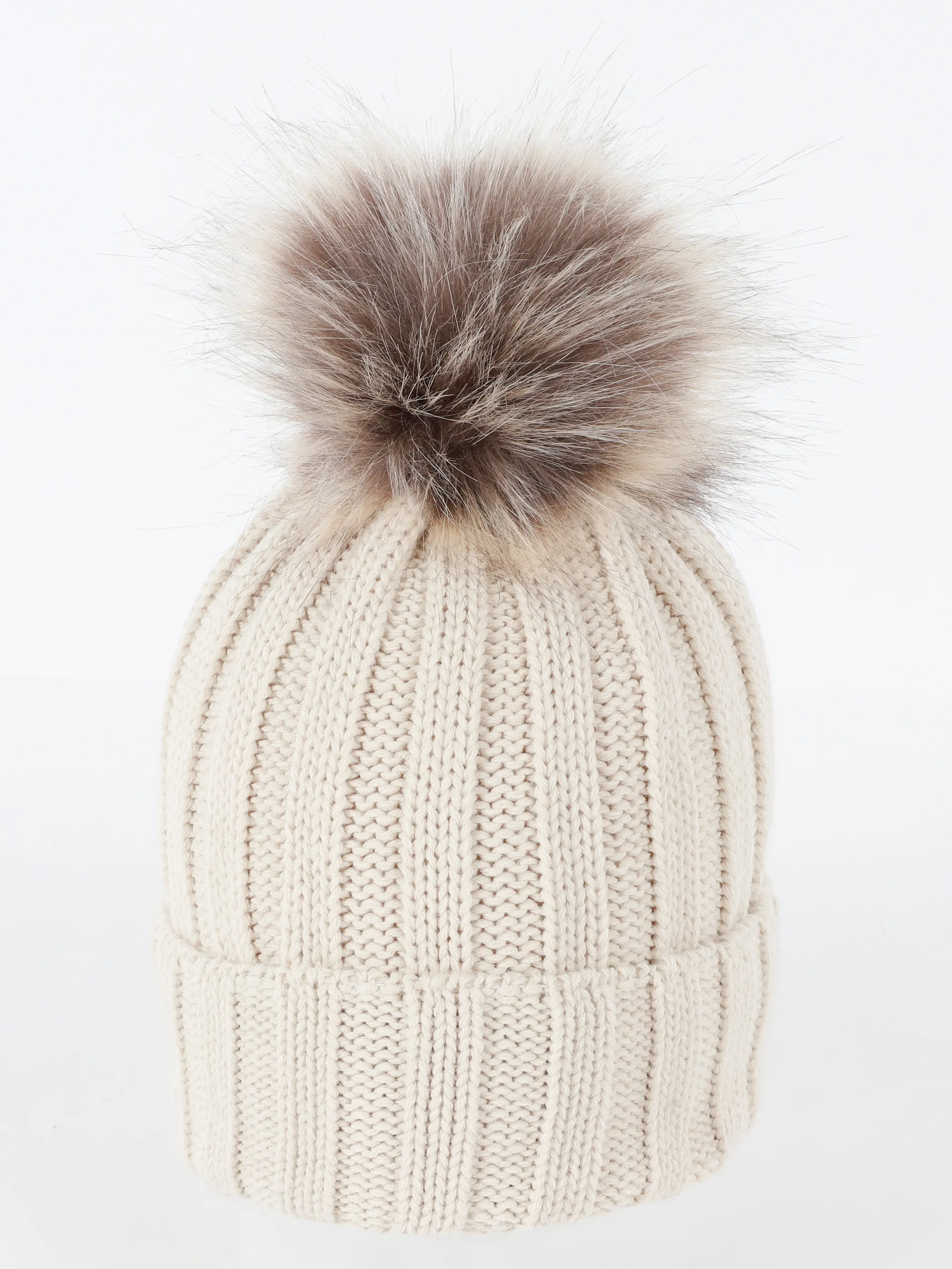 Damen Strickmütze mit Bommel