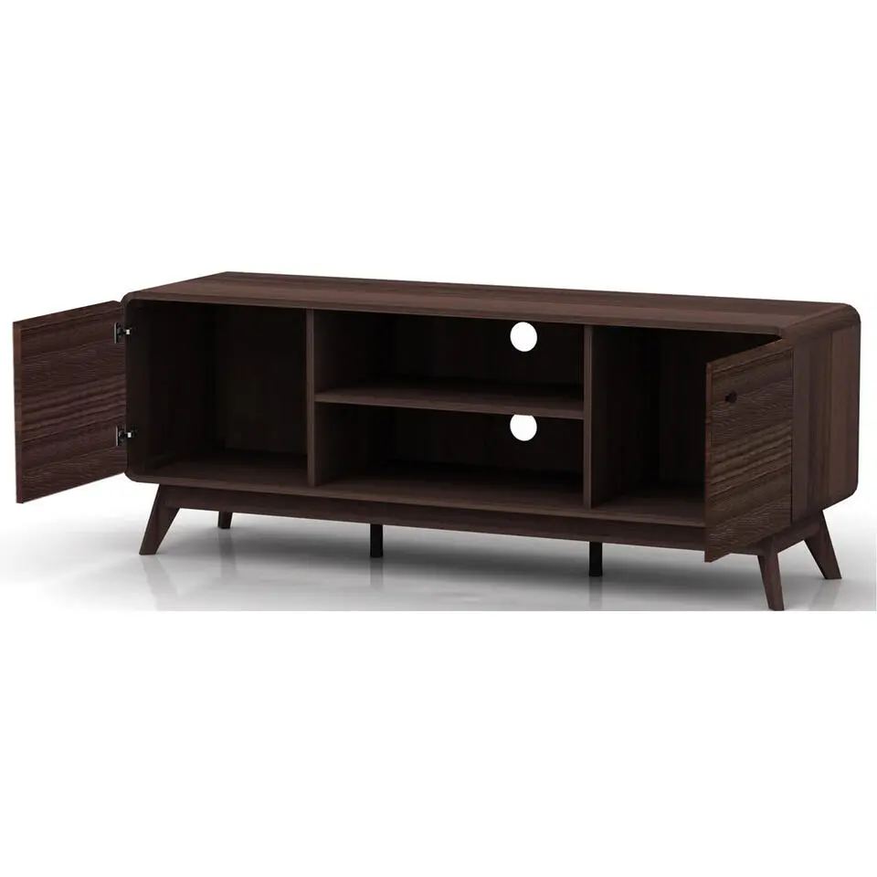 Cassie - TV-meubel met 2 deuren van walnotenhoutspaanplaat