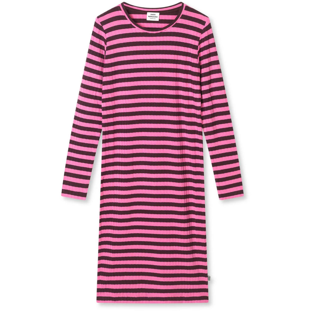 Køb Mads Nørgaard Plum Perfect/Carmine Rose 5X5 Classic Stripe Dubina Kjole