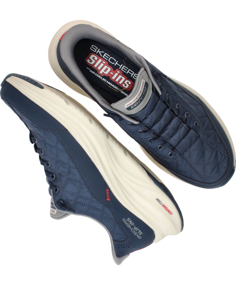 Skechers Slip-Ins Contour Foam Cozy Fit Instappers Blauw Heren