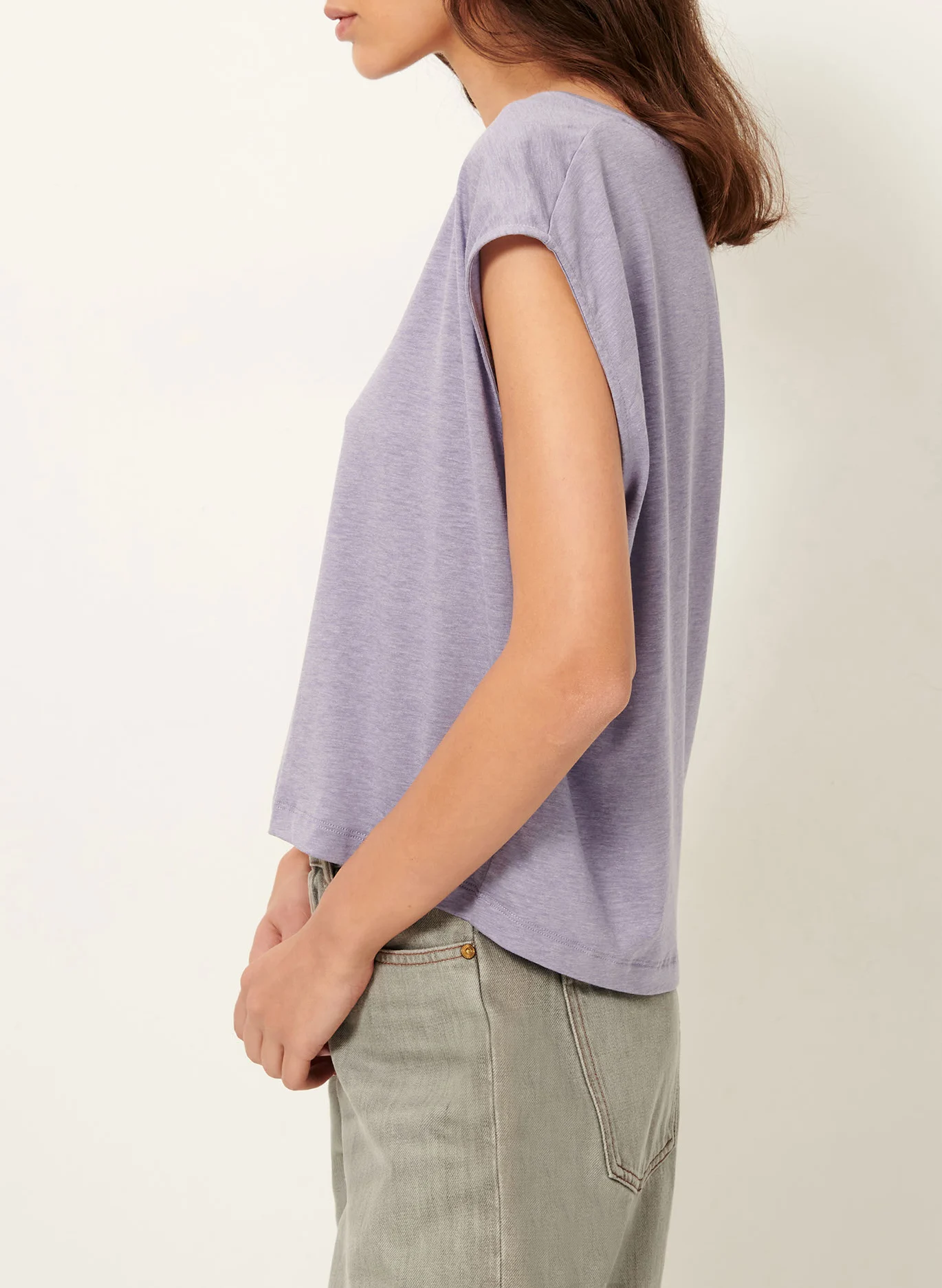 THE V - Tee-shirt col V ample | Violet