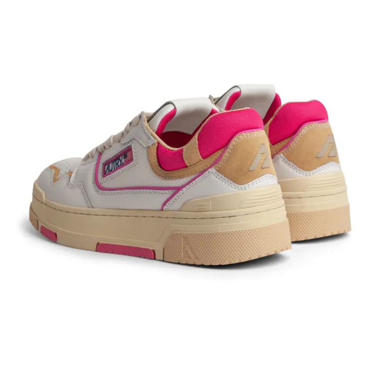 Autry Baskets CLC Low Cuir Bicolore | Rose fuschia