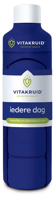 Vitakruid Waterfles Met Pillendoos 375 ml 1 stuk