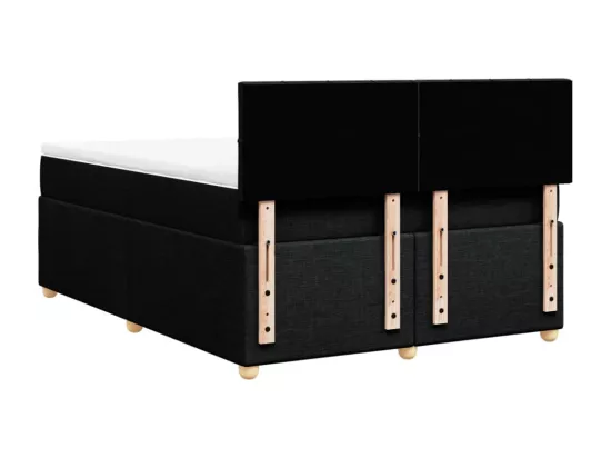 Sommier à lattes de lit avec matelas Noir 140x190 cm Tissu
