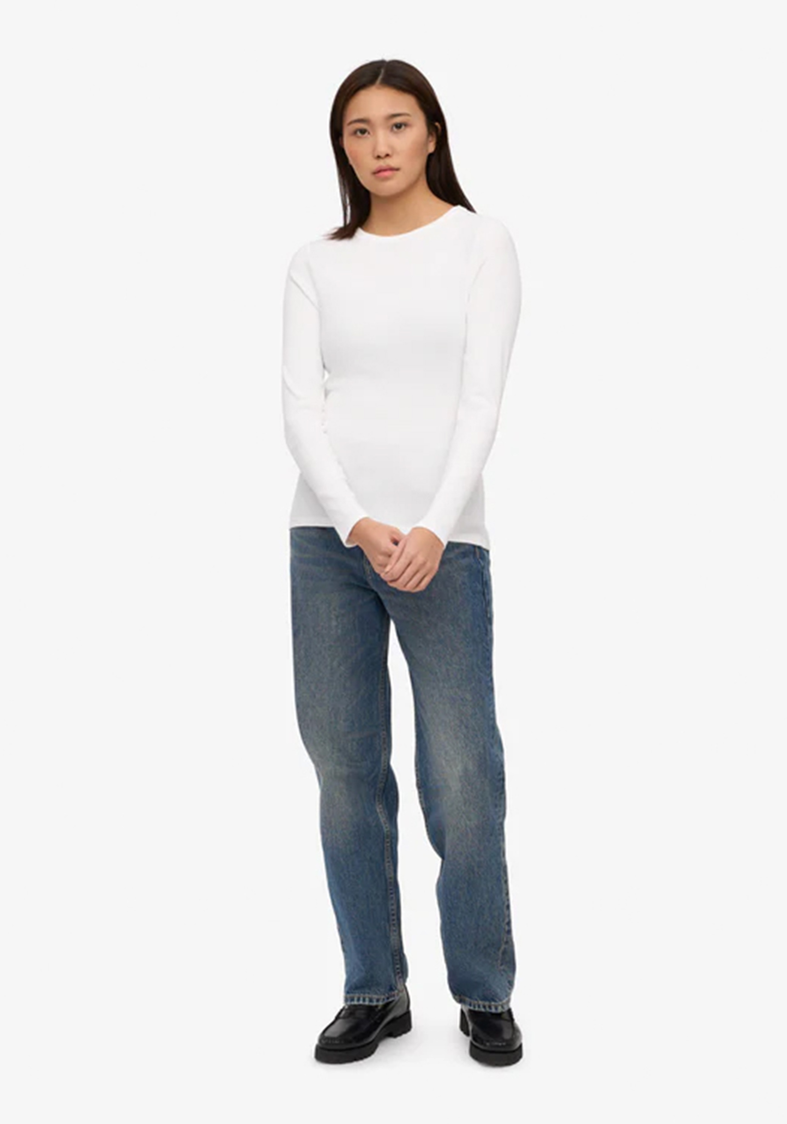 Colorful Standard Damen-Longsleeve Rib Deep Black