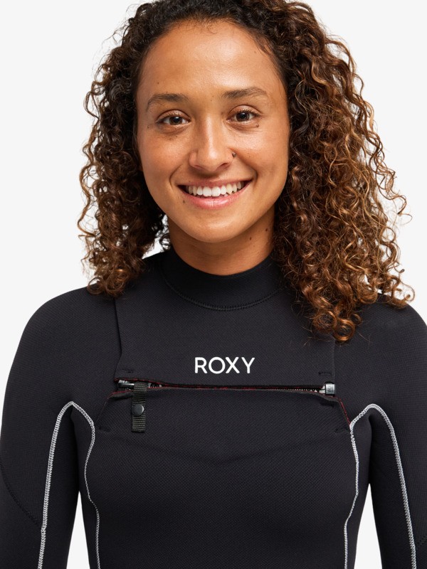4/3 Elite Xtra Stretch Combinaison de surf zip poitrine Noir Femme