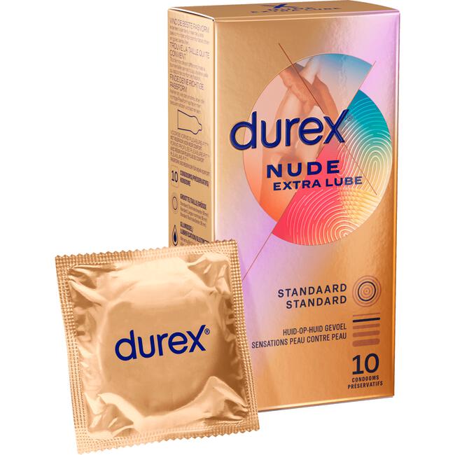 Durex Condooms Nude Extra Lube Extra Dun 10 Stuks
