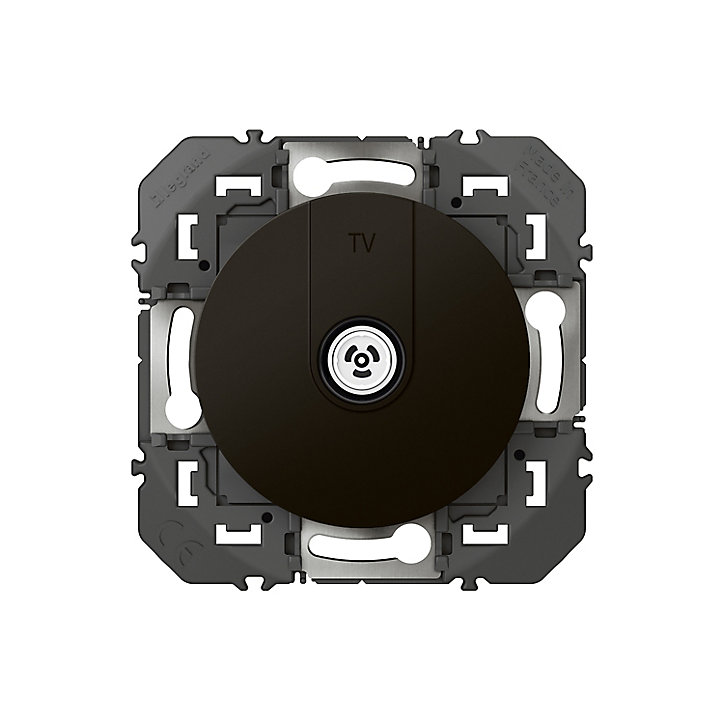 Prise TV Legrand Dooxie noir carrée