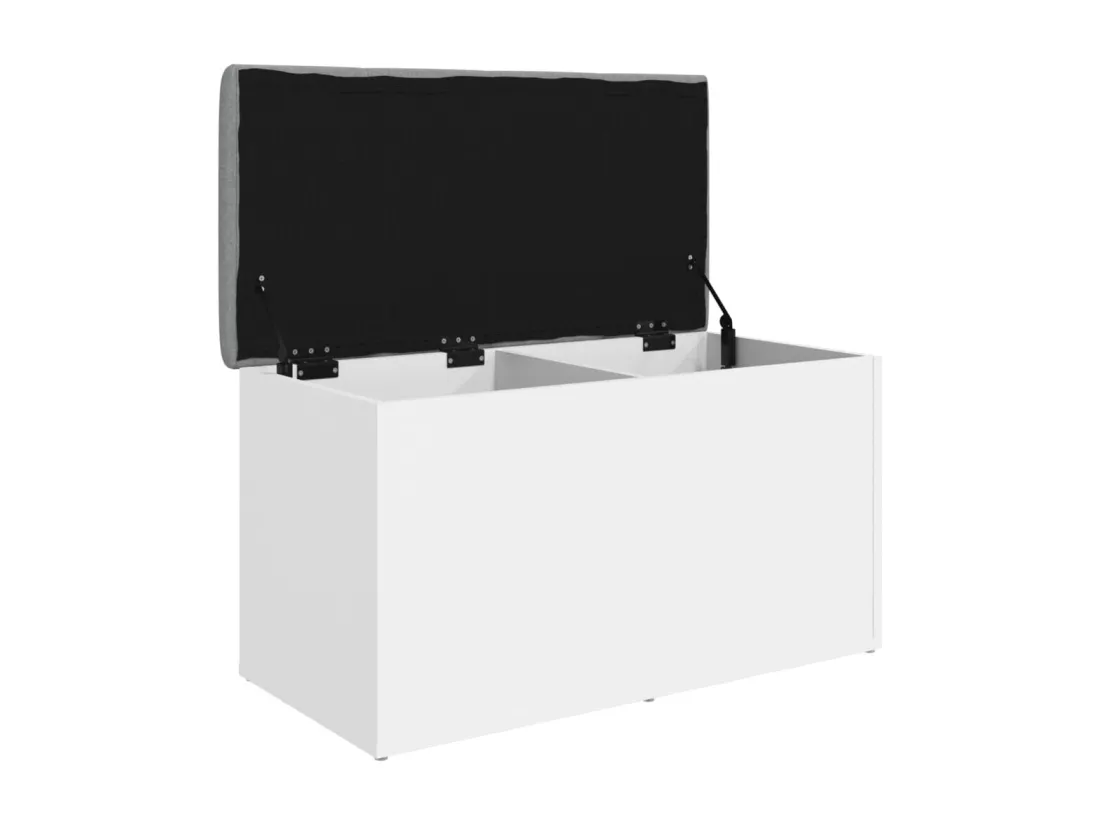 Banc de rangement blanc 82x42x45 cm bois d'ingénierie