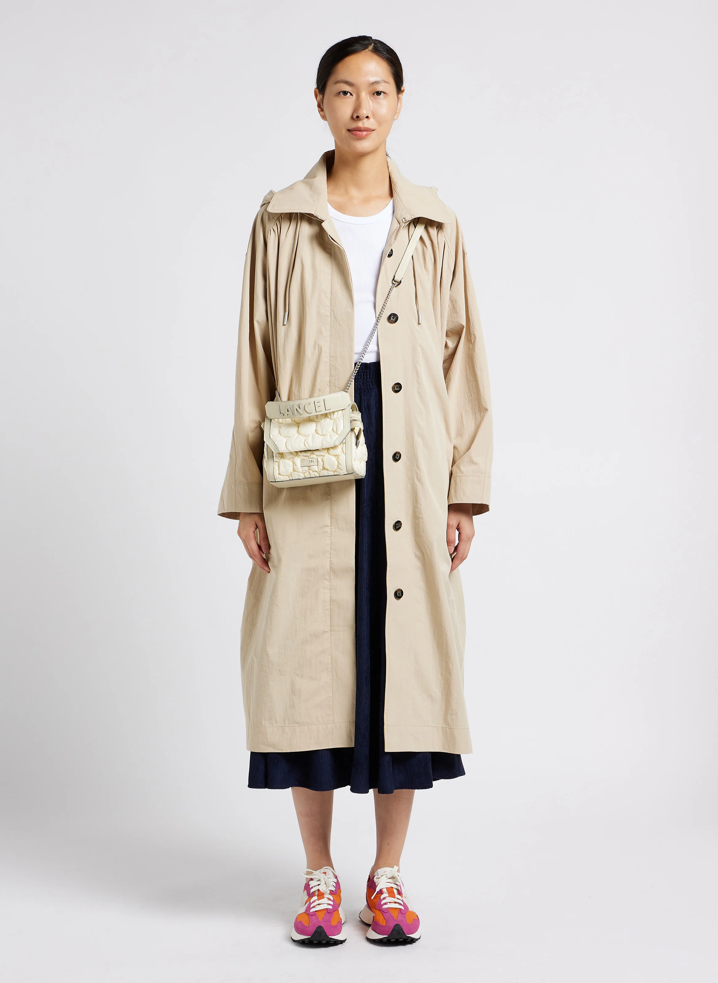 NINON - Sac bandoulière en toile matelassée| Beige
