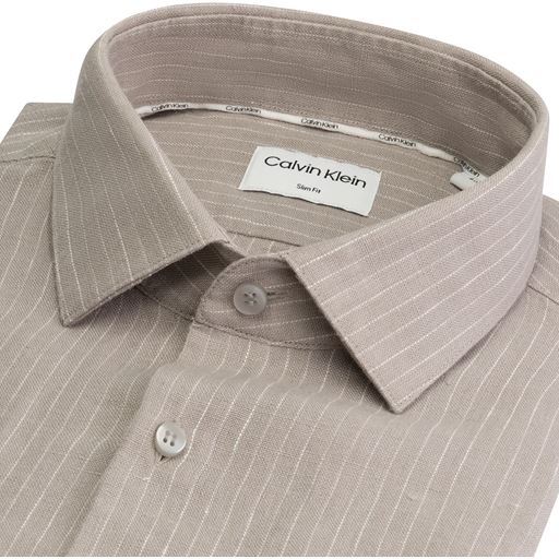 Calvin Klein Linen Stripe Skjorte, Atmosphere, 45