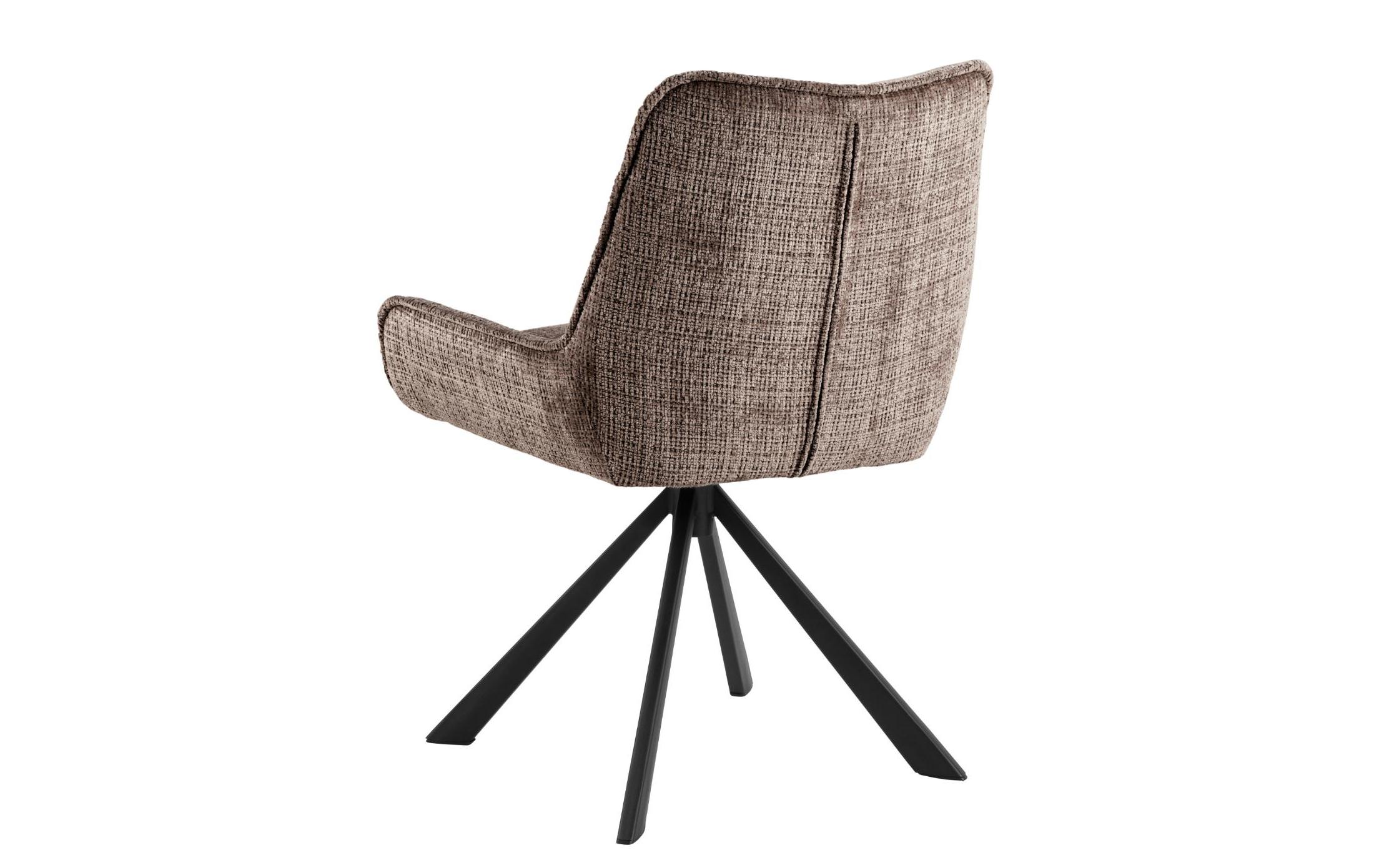 Stuhl Eddie 2 Stück, Braun<br>Esszimmerstuhl mit Chenille-Bezug