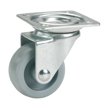 Zwenkwiel plastic met plaatbevestiging 45mm tot 40kg