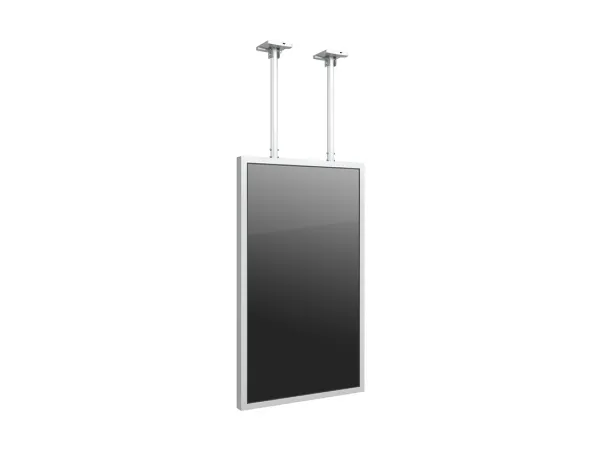 Multibrackets M Pro Series - Indelukke (fast arm, bagplade, 2 loftspladedækker, adapter, etui, 2 pæle (80 cm), 2 interne pæleled) - for LCD display - large - stål - hvid - skærmstørrelse: 75