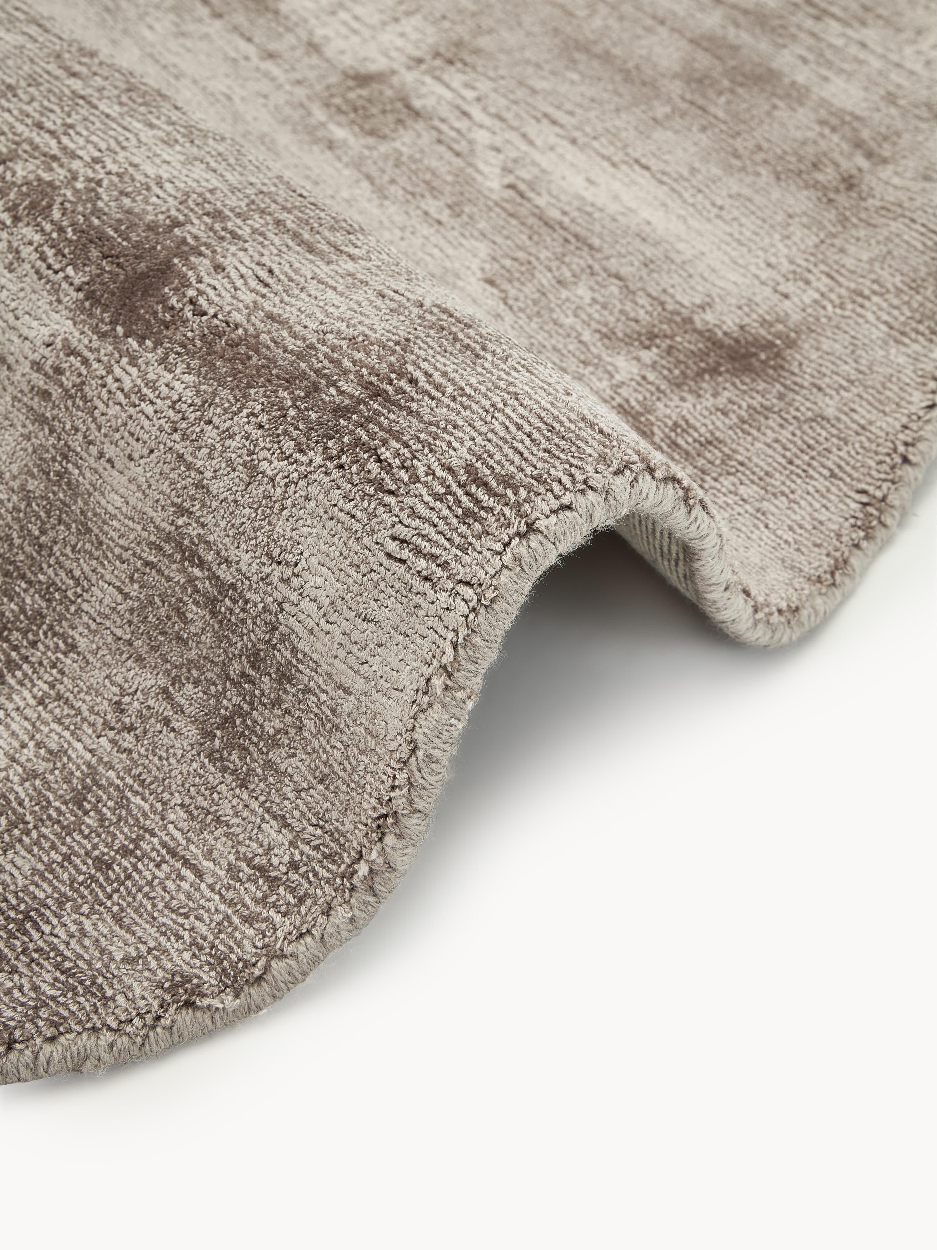 Rond viscose vloerkleed Jane, handgeweven