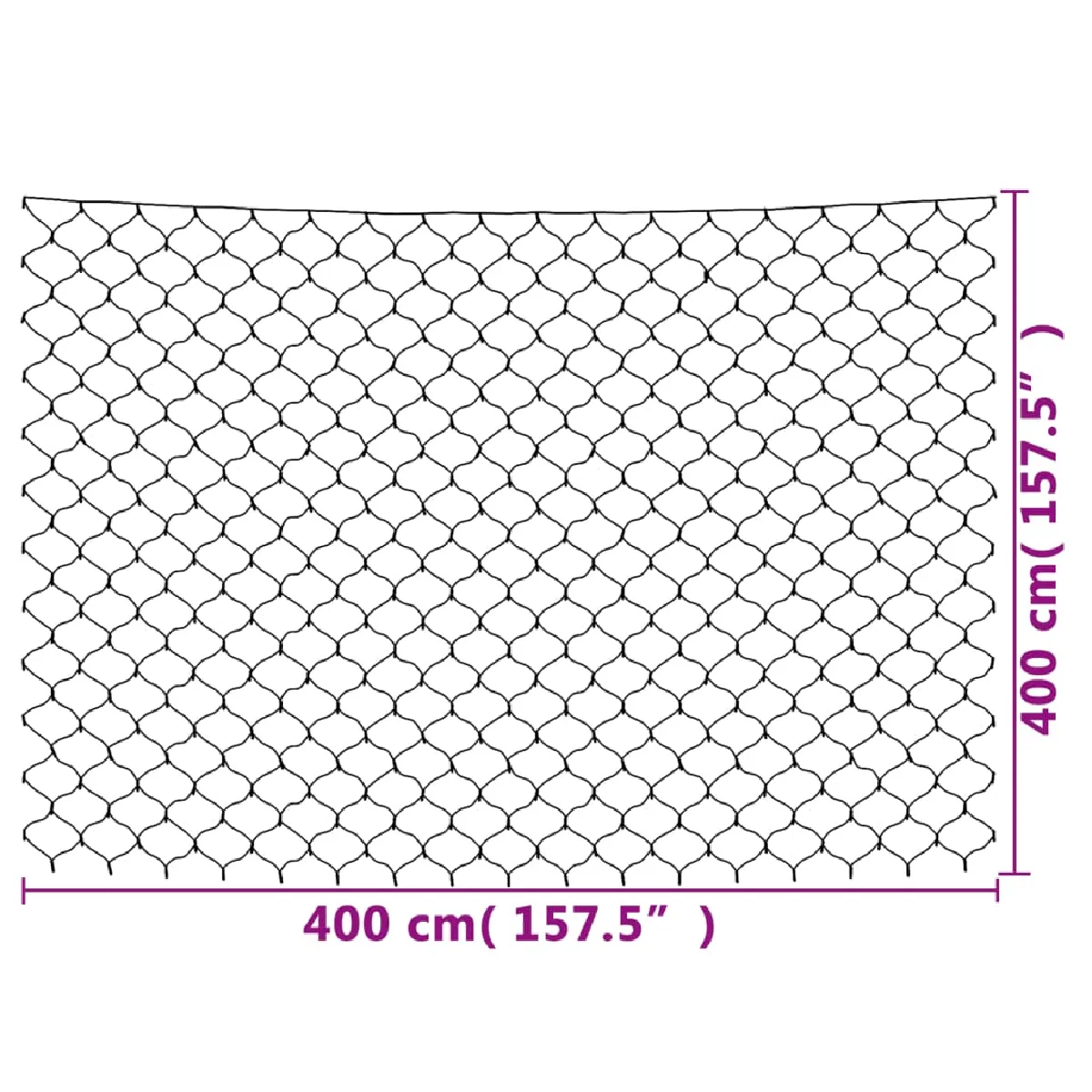 vidaXL Filet Lumineux Blanc Froid 4x4m