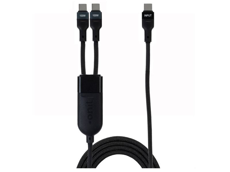 onit USB 2.0-Y-Kabel USB C - USB C, 1.5 m USB Y-Kabel mit einer Ladeleistung von bis zu 100 W
