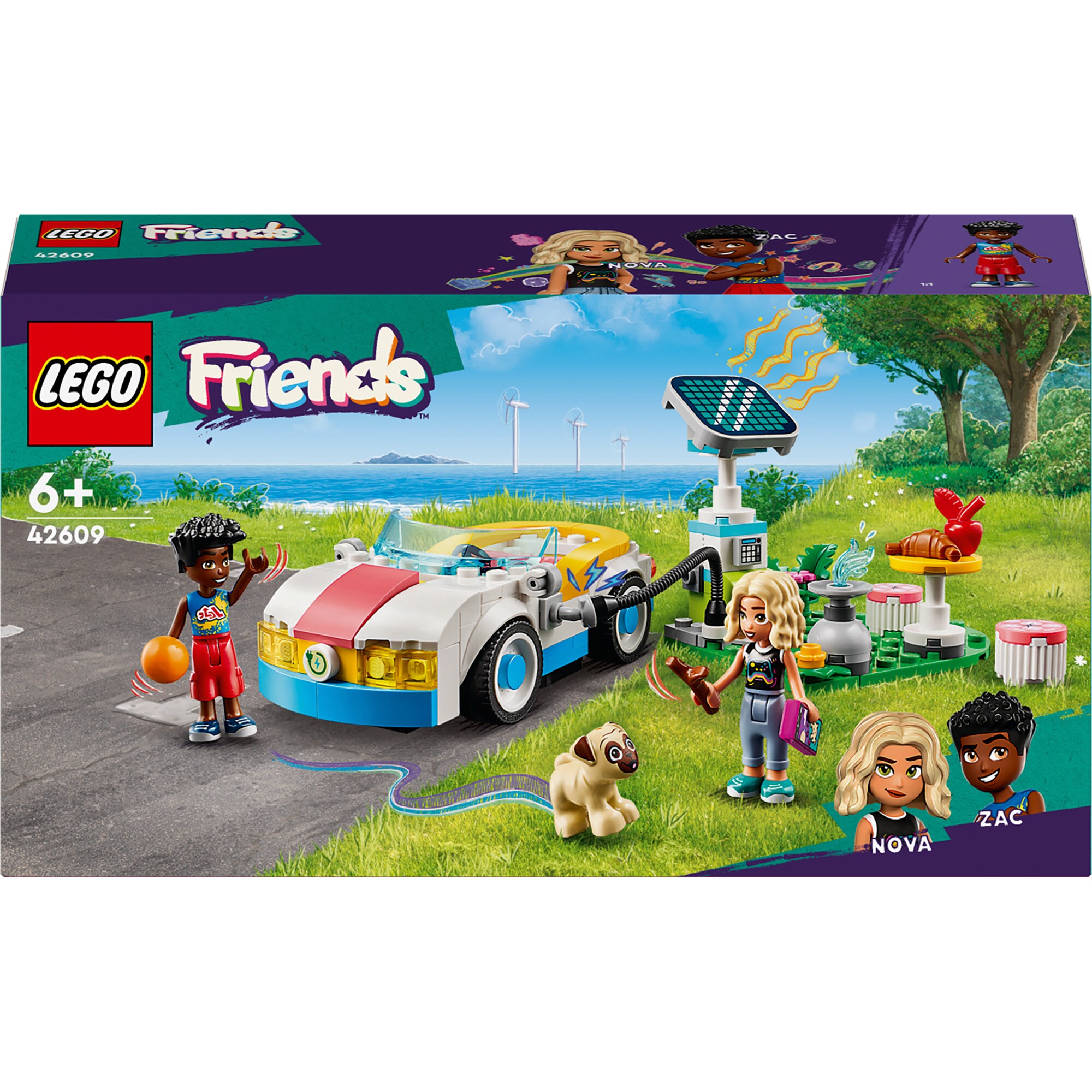 LEGO Konstruktionsspielzeug Friends E-Auto mit Ladestation