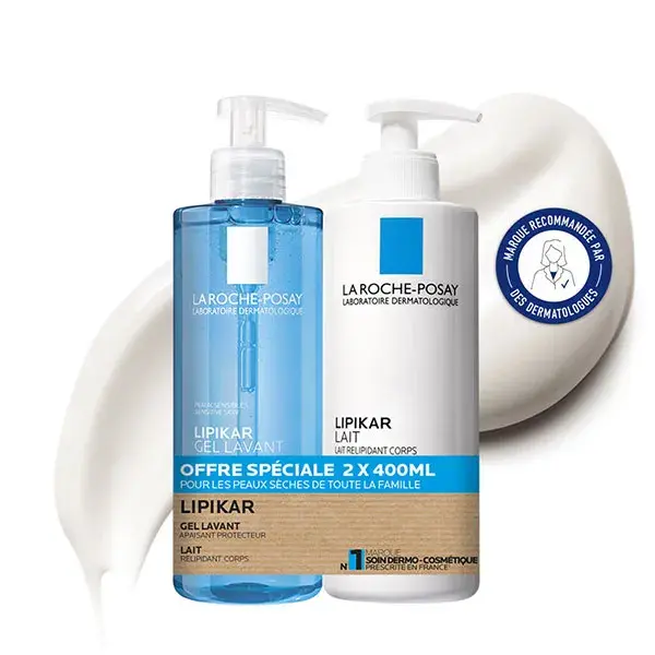 Loção Lipikar 400ml e Gel de Limpeza 400ml da La Roche-Posay