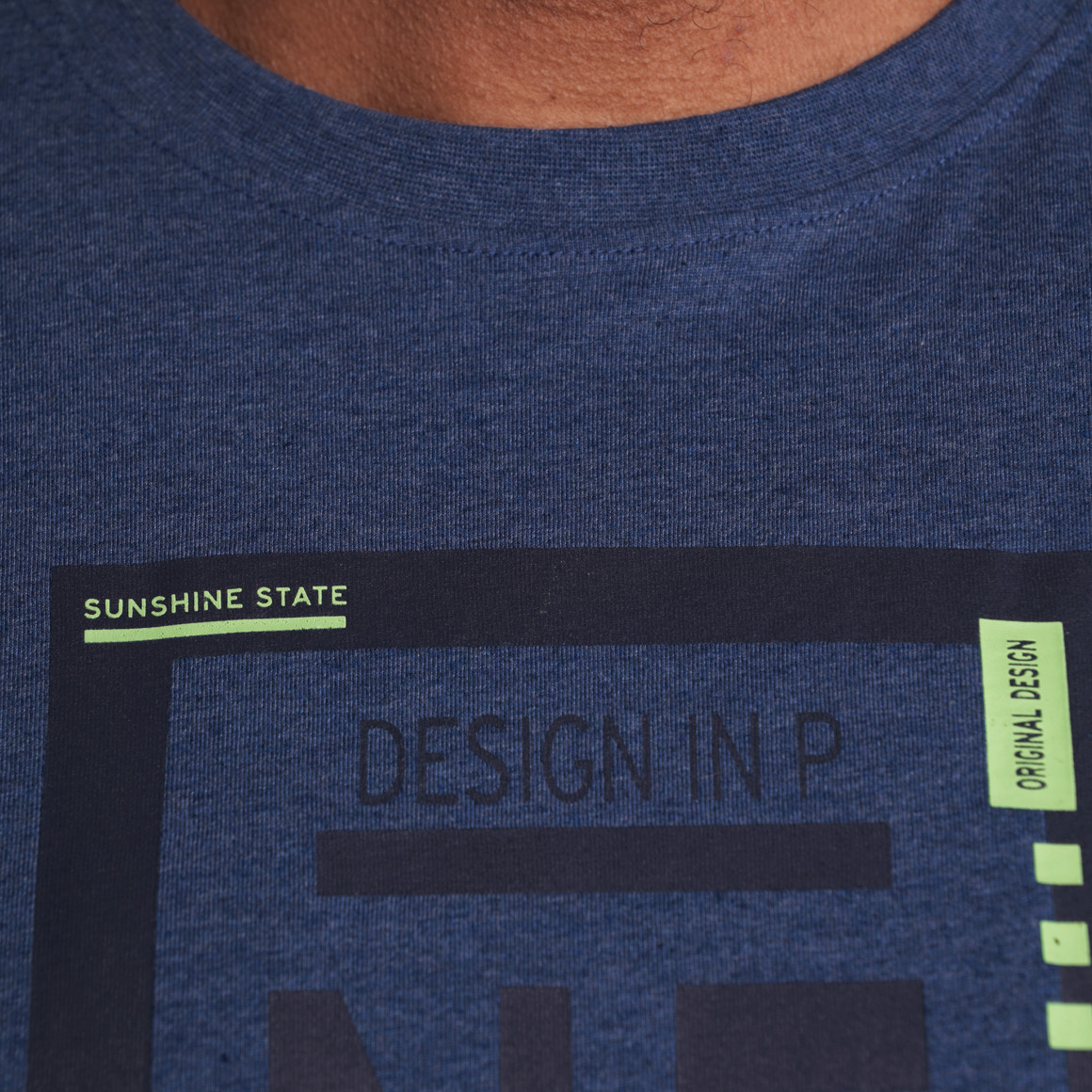 VanVaan Herren-T-Shirt mit großem Print blau