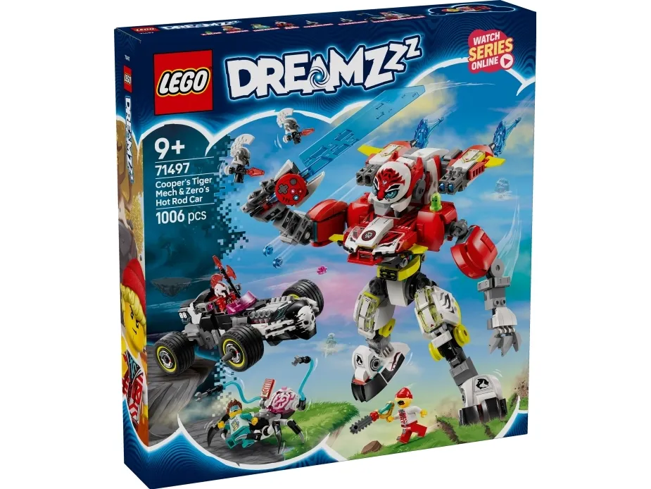 LEGO DREAMZzz 71497 Coopers tiger-mech og Zeros hotrod-bil