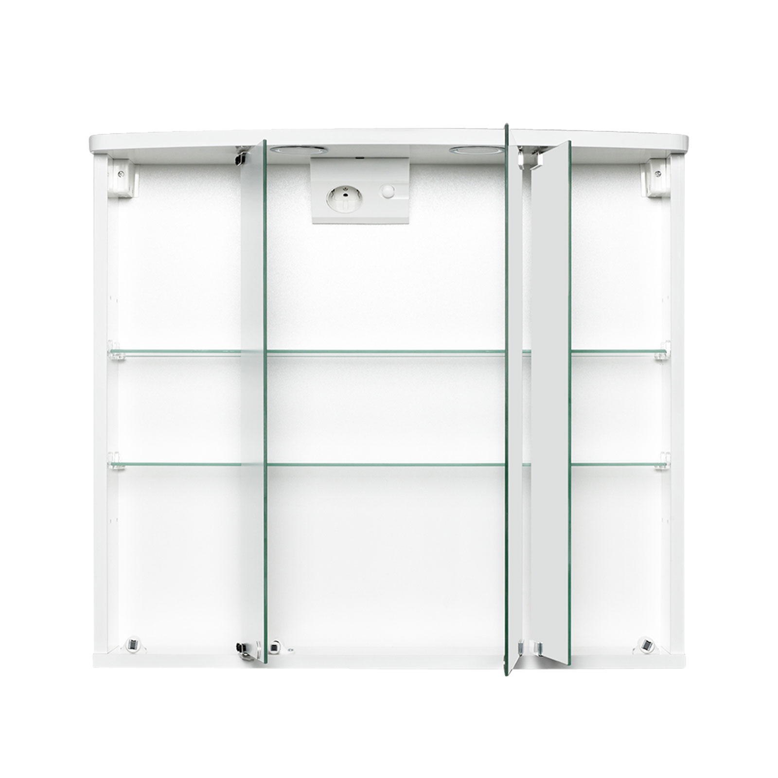 Spiegelschrank - weiß - 2 LED-Spots - 67 cm breit