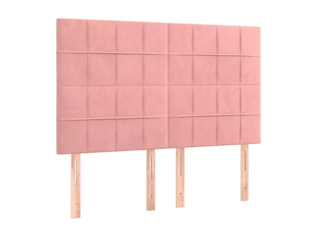 Sommier tapissier avec matelas et LED Rose 140x200 cm Velours