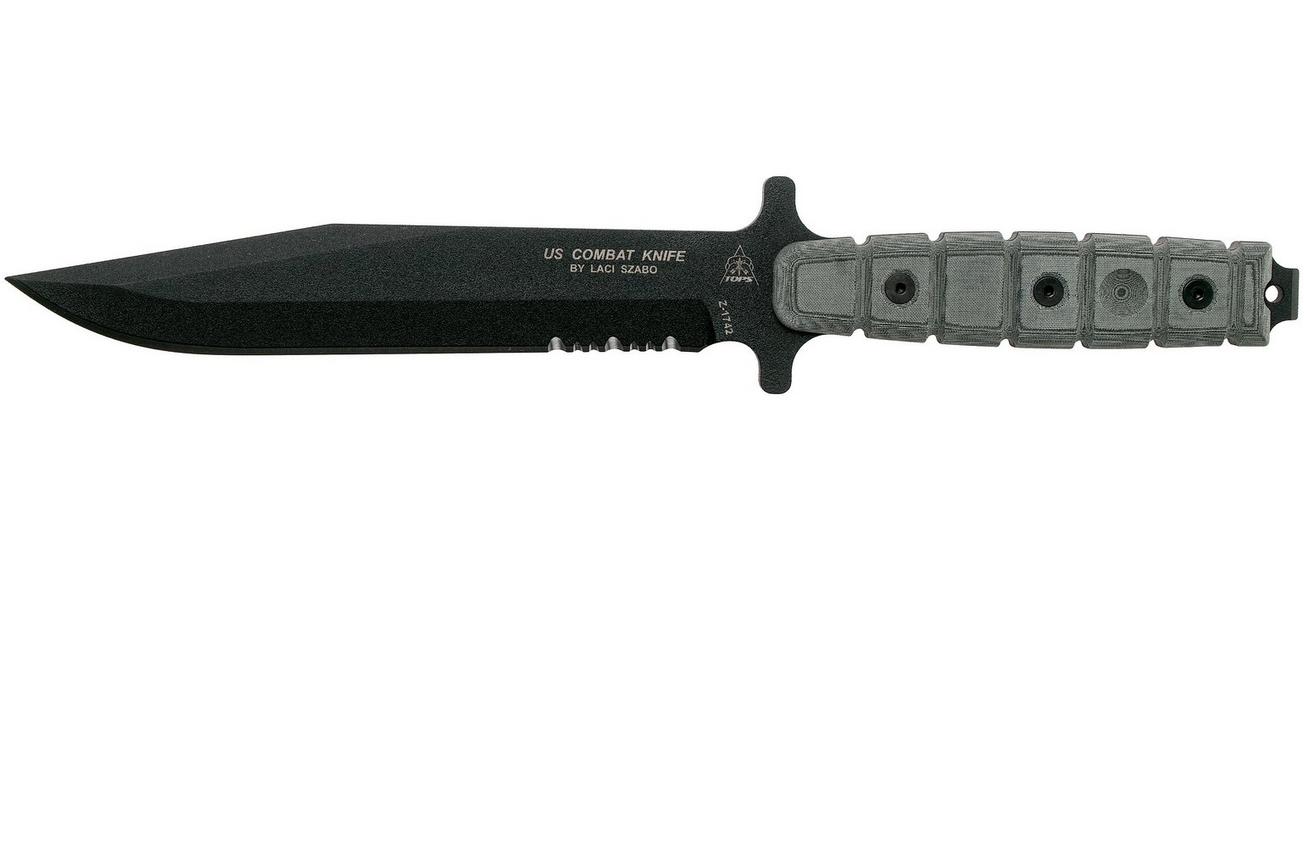 TOPS Knives US Combat Knife outdoormes, Serrated, US-01-SERR, Szabo-design