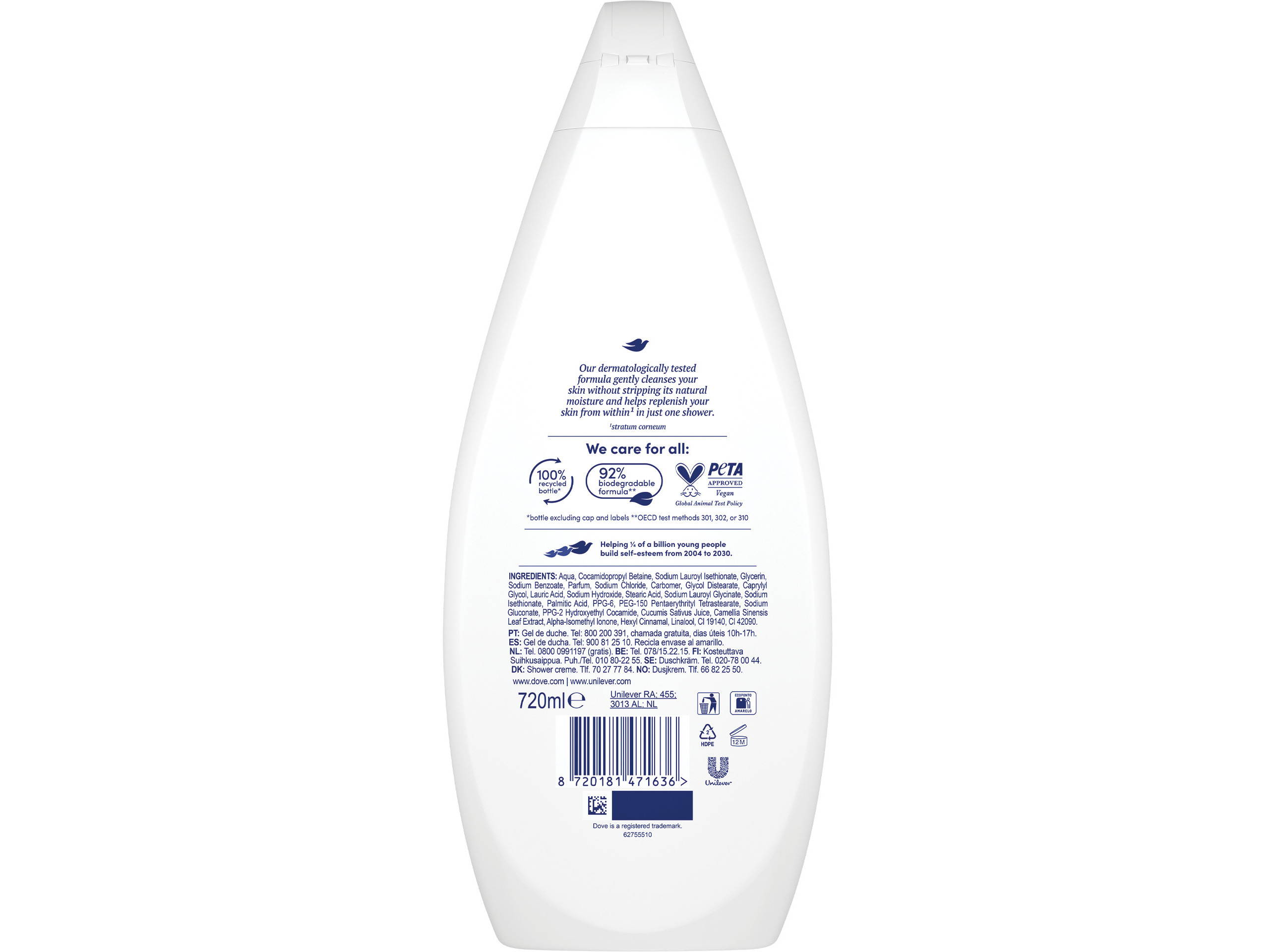 GEL BANHO DOVE FRESH CARE 720ML