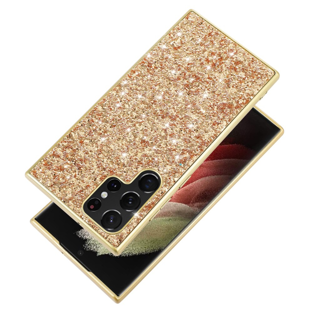 Samsung Galaxy S23 Ultra 5G Hybrid Hardcase Schutzhülle im Glitzer Design - Roségold