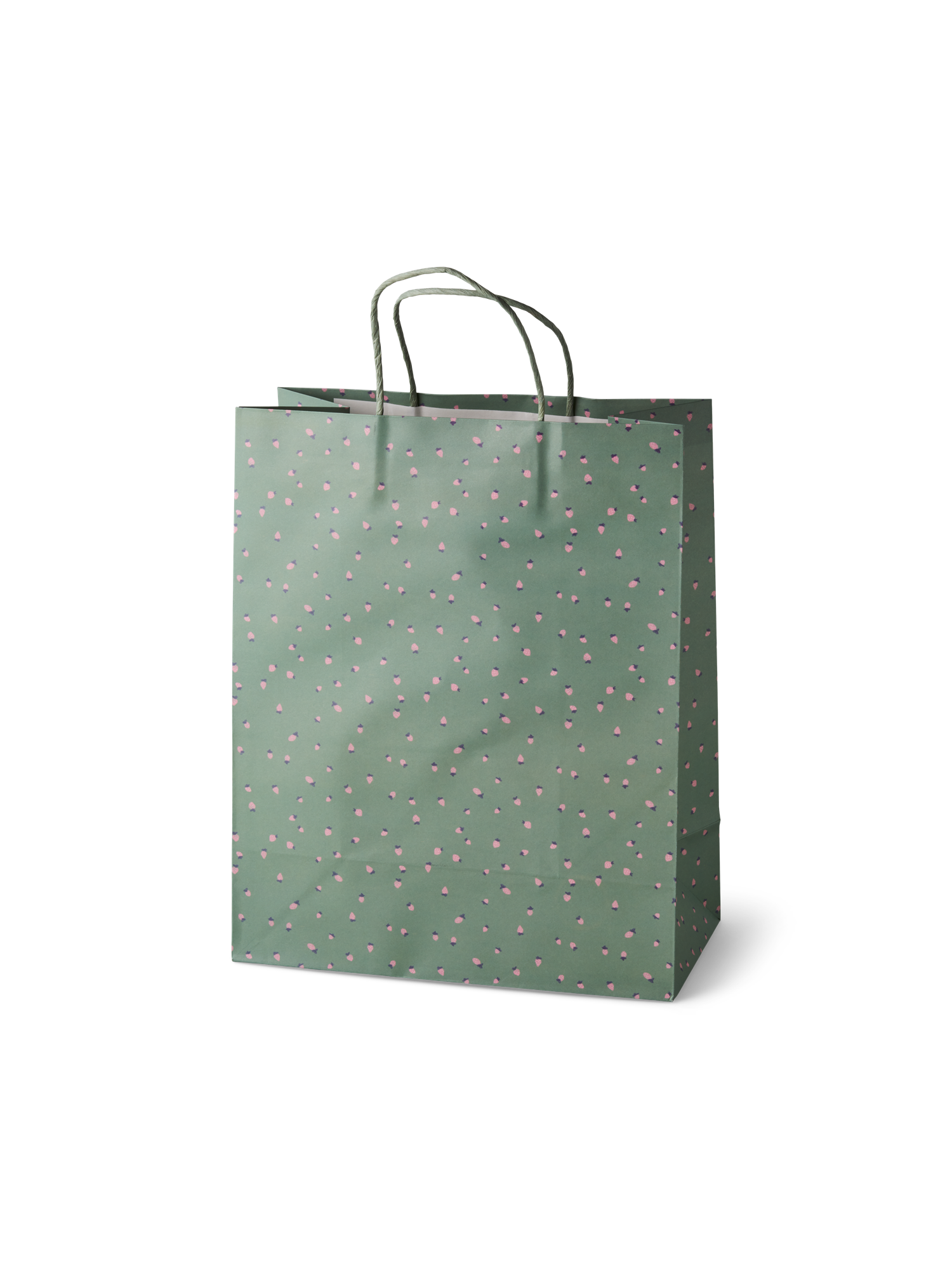 Gavepose | Papir. 26,4 x 13,6 x 32,7 cm. | Moss Green, Rose
