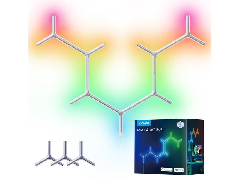 Govee Panelleuchte Y-Leuchten Glide, 7 Stück, RGBIC, Wi-Fi LED Lichtpaneele