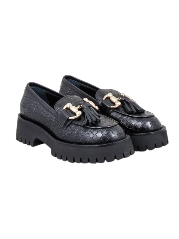 Mocassins E007E1 Cocco Nero - Semerdjian