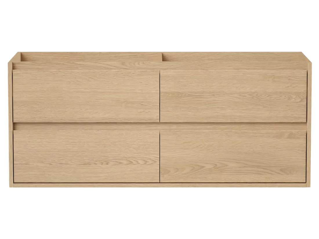 Meuble sous vasque suspendu - Placage chêne - 120 cm - MILIPAM