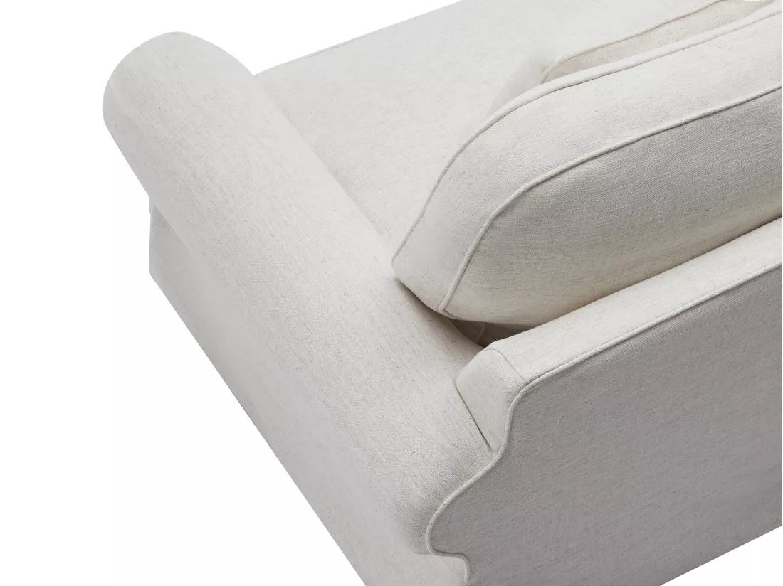 Canapé 3 places et fauteuil en lin et tissu chiné blanc ZULIPRO de Maison Céphy