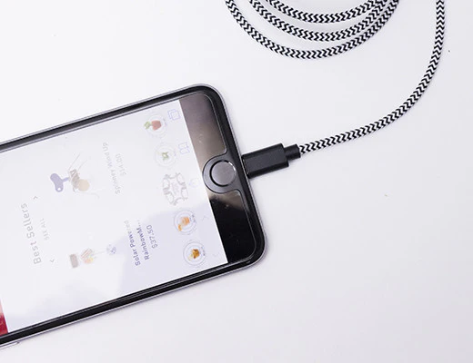 Chevron Cotton Bradied Charging Cord