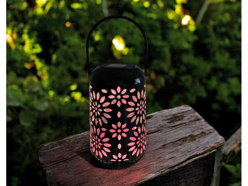 Dameco Laterne 3er Assortierung Pink LED Solar Laterne