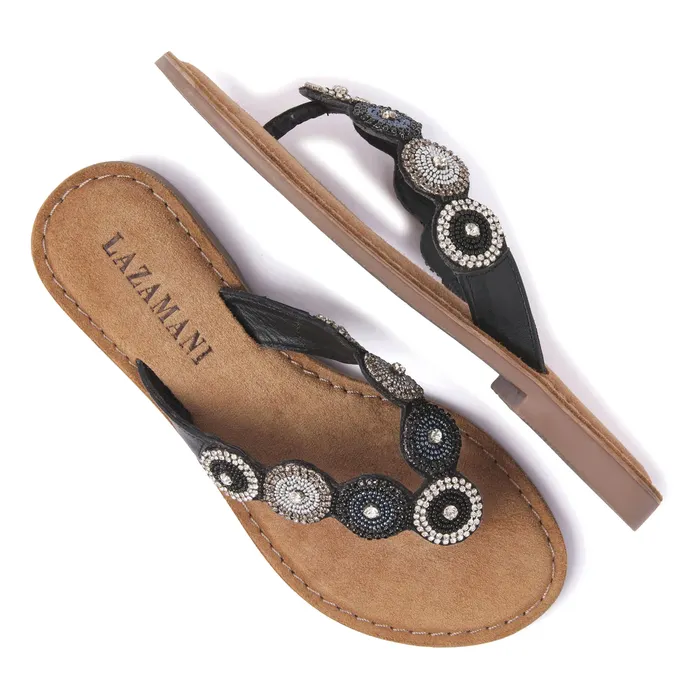 Lazamani Rounds Beads Teenslippers Dames