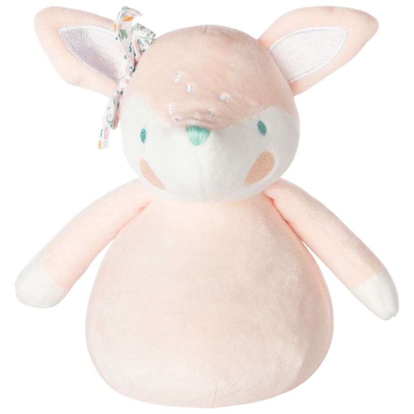 Peluche cale porte forme renard en velours - Rose