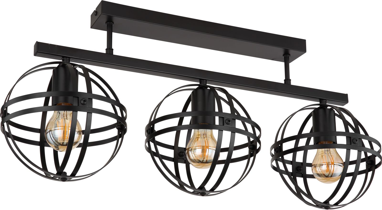 Deckenlampe - schwarz matt - 3-flammig - 70 cm
