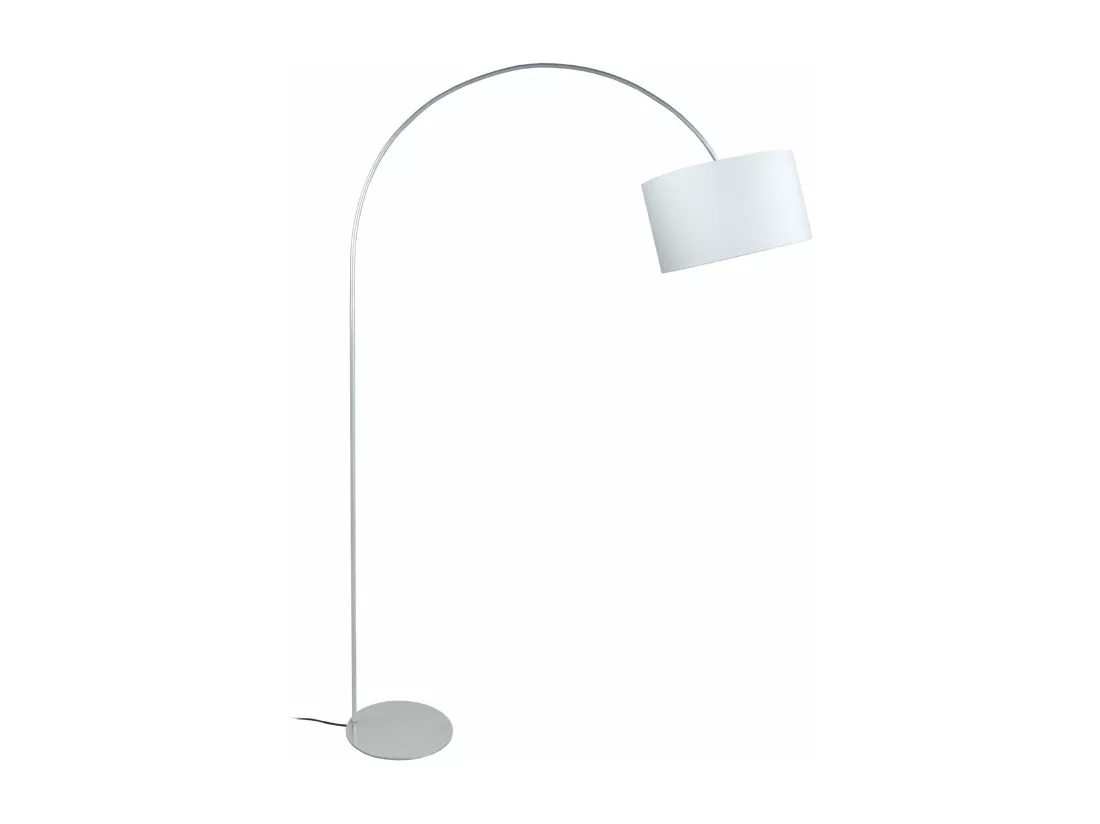 Lampadaire arc métal aluminium écru 190 cm.