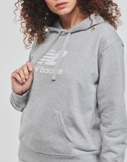New Balance - ESSENTIALS STACKED LOGO HOODIE - Gris
