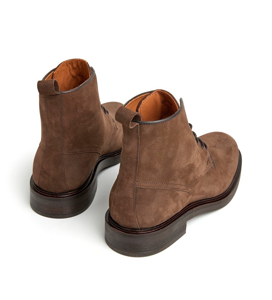 Botas de tornozelo Hackett Egmont Smart em couro marrom