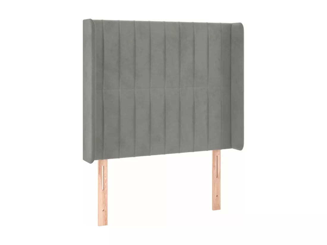 Sommier tapissier et matelas et LED Gris clair 90x190cm Velours