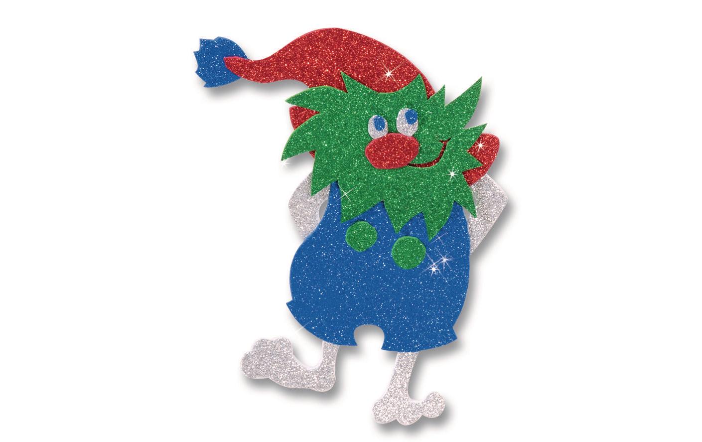 Moosgummi-Set Giltter 5 Stück, GrünGlitter Moosgummi