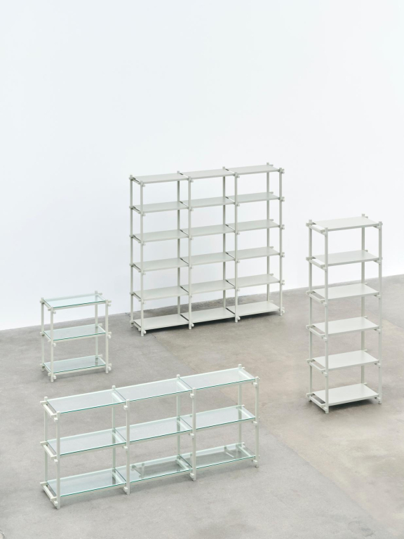 Hay Woody Low stellingkast eikenhouten frame, Almond White