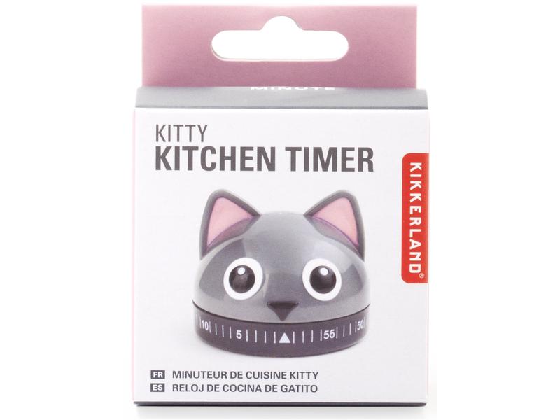 Kikkerland Küchentimer Katze Grau Timer im Katzen Design