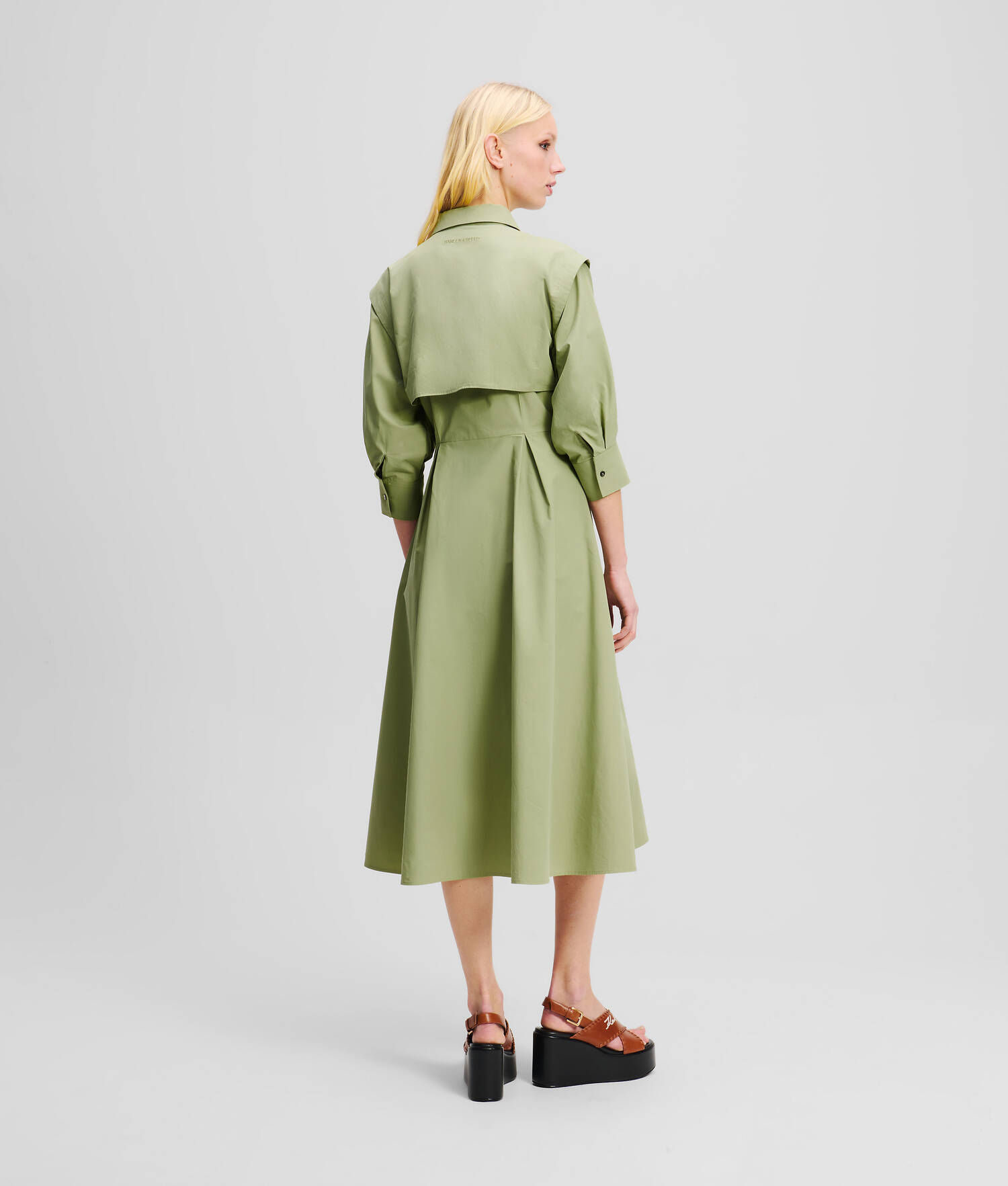 ROBE-CHEMISIER CARGO - Vert d'huile